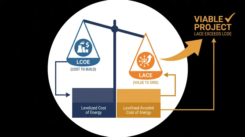 Grid planners increasingly use LACE alongside LCOE to measure the actual value a power plant provides to the system.