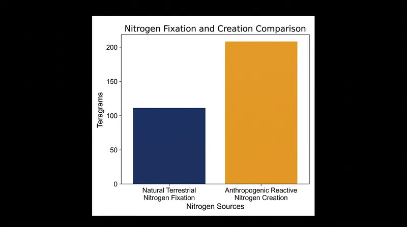 Human industrial processes now create nearly twice as much reactive nitrogen as all natural terrestrial systems combined.