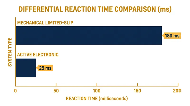 Electronic systems react to steering inputs before wheelspin occurs, preventing understeer proactively.