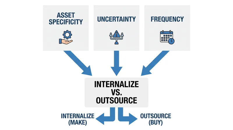 The three determinants that dictate the boundaries of the modern firm.