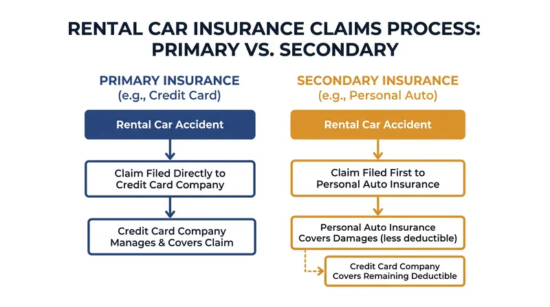 Primary coverage bypasses personal auto insurance, protecting the renter from premium increases.