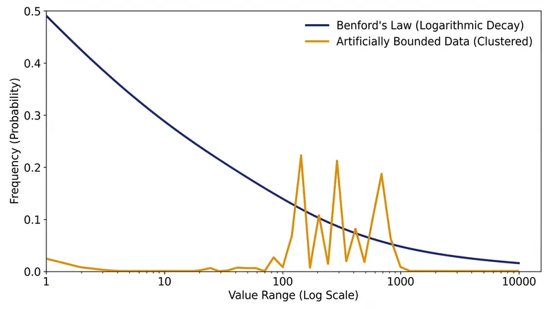 Datasets with narrow, bounded ranges structurally fail to follow the Benford curve.