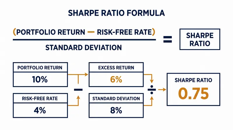 The core calculation isolates excess return and divides it by the asset's volatility.