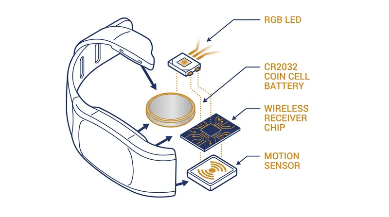 The internal components of a standard concert wearable.