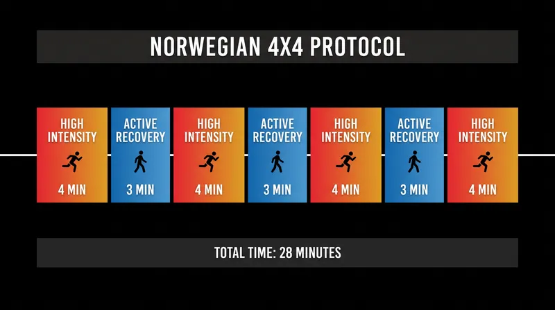 The Norwegian 4x4 protocol is one of the most heavily researched interval structures for improving aerobic capacity.