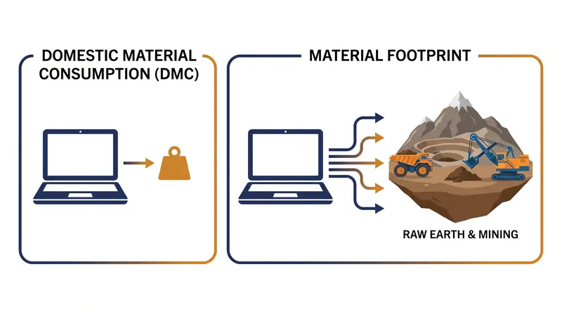 Domestic metrics only weigh the final imported product, while footprint metrics account for the raw materials extracted overseas to build it.