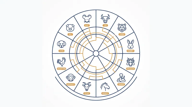 The 12 Earthly Branches correspond to specific animal archetypes that rotate in a fixed sequence.