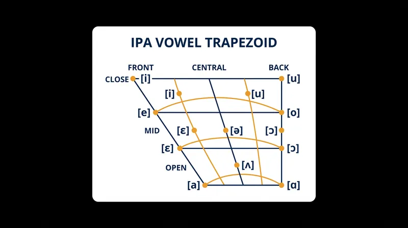 The vowel trapezoid mimics the open space inside the human mouth, tracking the vertical and horizontal position of the tongue.