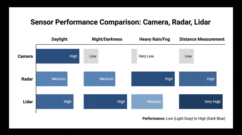 How different sensors perform across varying environmental conditions.