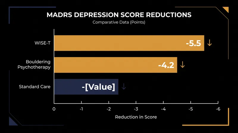 Both experimental group therapies significantly reduced depression scores compared to standard care.