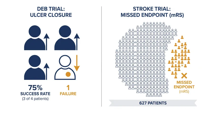 Redasemtide met its primary endpoint in a small rare-disease trial but failed to reach statistical significance in a much larger stroke study.