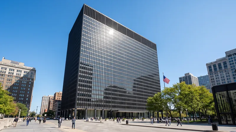 Exterior view of the Everett McKinley Dirksen United States Courthouse building in Chicago.
