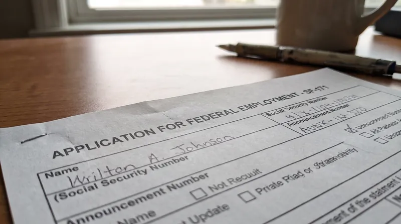The contested essay question appeared on over 70,000 federal job postings before being blocked.