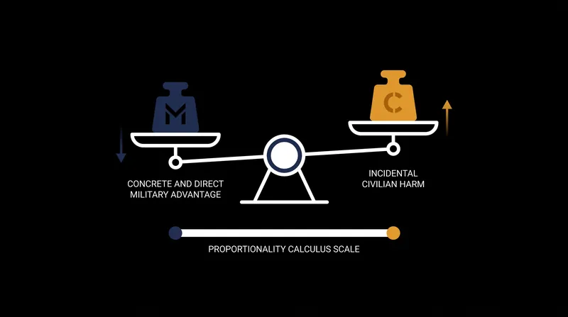 Proportionality requires weighing anticipated military advantage against expected civilian harm.