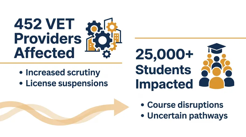 The sweeping cancellation removes the course from hundreds of vocational providers nationwide.