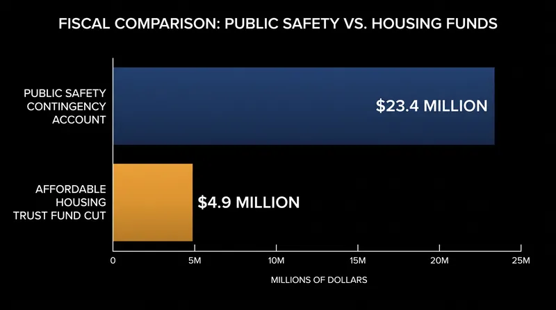 The Finance Committee moved the housing funds into a $23.4 million public safety contingency account.