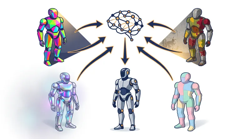 By randomizing virtual environments, AI models learn to ignore irrelevant details and focus on core geometry.