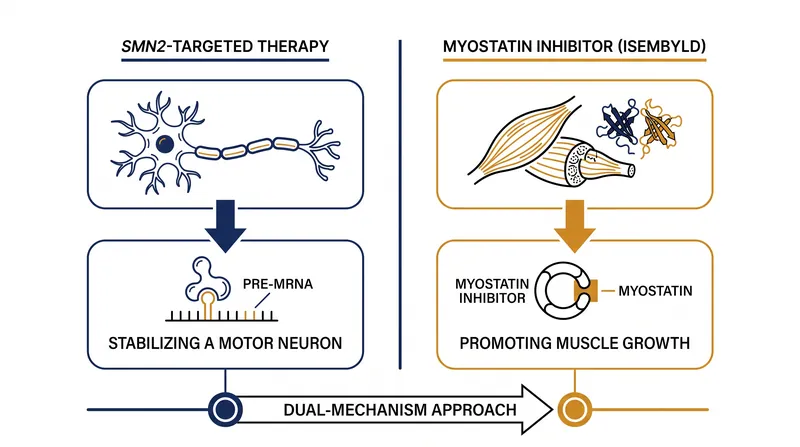 How Isembyld layers on top of existing genetic therapies to rebuild muscle.