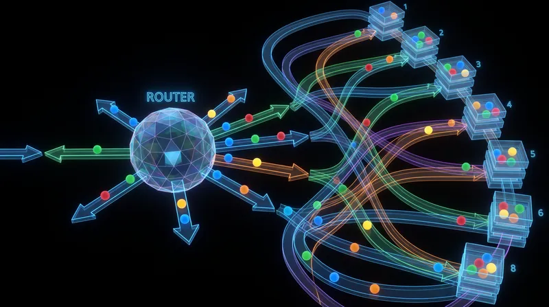 Auxiliary load-balancing loss prevents the router from sending all tokens to the same few experts during training.
