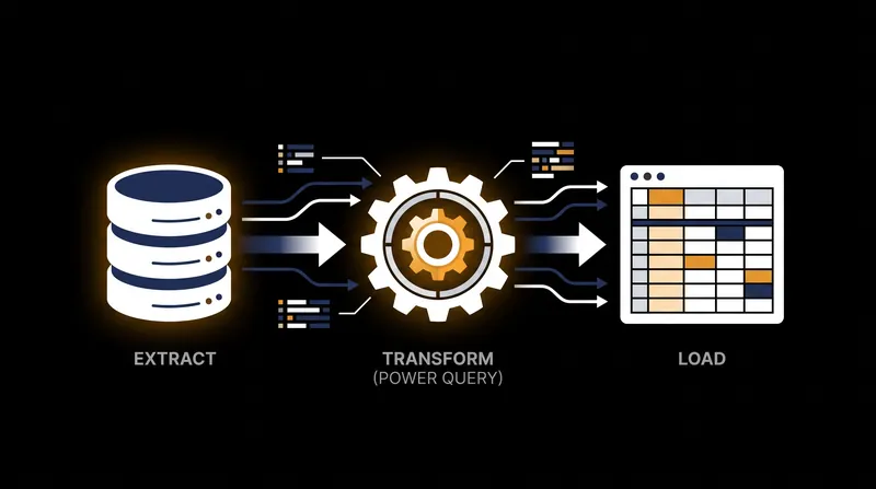 The ETL process separates raw source data from the final presentation layer.