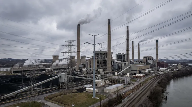 A wide exterior view of the Centralia Generating Station coal power plant under an overcast sky.