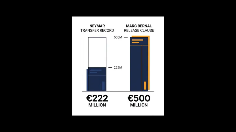 The gap between the world transfer record and modern prohibitive release clauses.