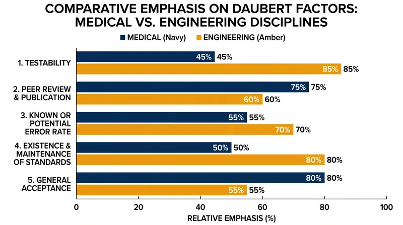Different professional disciplines face varying levels of scrutiny across the four Daubert factors.