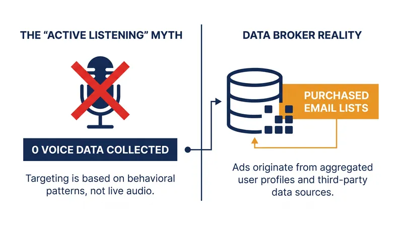 The reality behind the AI pitch: Cox Media Group relied on standard data broker lists rather than the promised microphone surveillance.