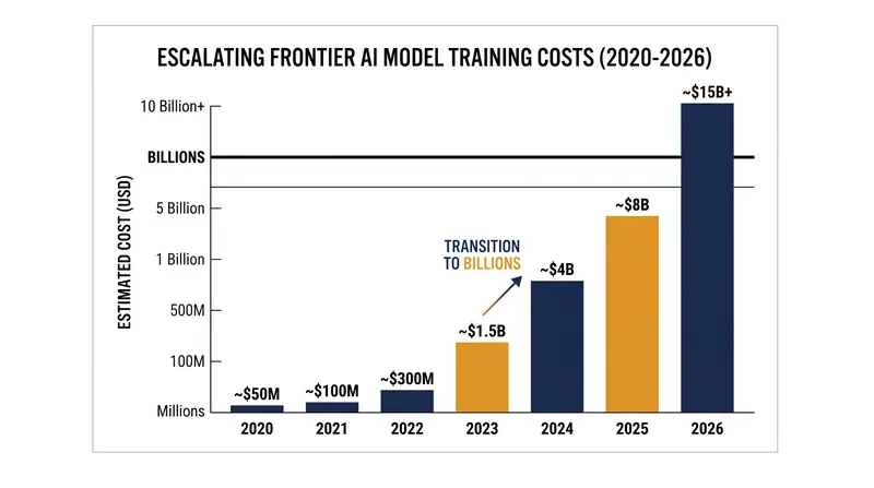 The capital required to train next-generation artificial intelligence models has grown exponentially over the past five years.