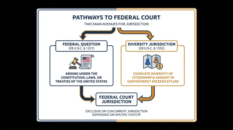 The statutory pathways that grant federal courts the authority to hear civil actions.