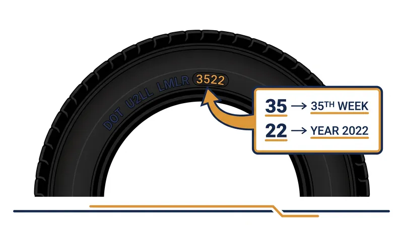 How to decode the manufacturing date stamped on every tire sold in the United States.