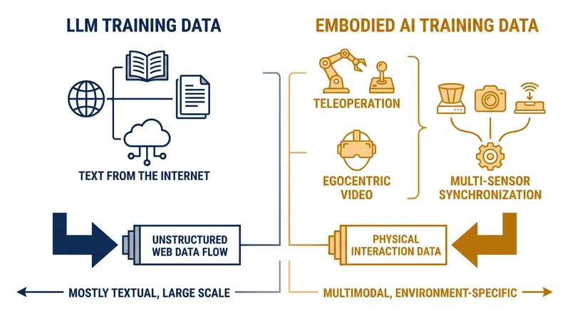 Unlike language models, physical AI requires tightly synchronized multi-sensor data captured in the real world.