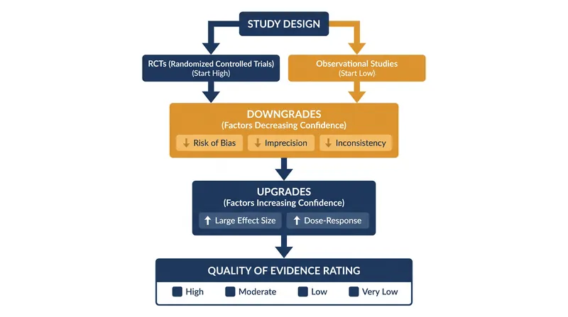The GRADE framework adjusts the certainty of evidence based on study execution rather than just design.