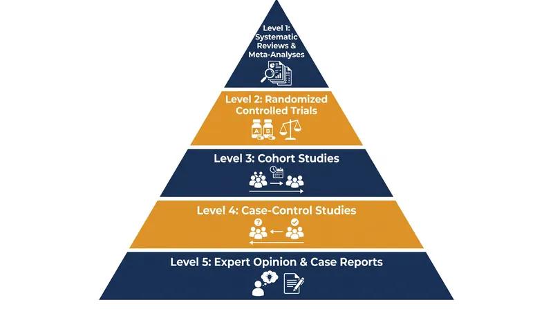 The traditional evidence pyramid ranks study designs by their vulnerability to systematic bias.