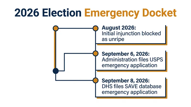 The timeline of emergency election applications reaching the Supreme Court.