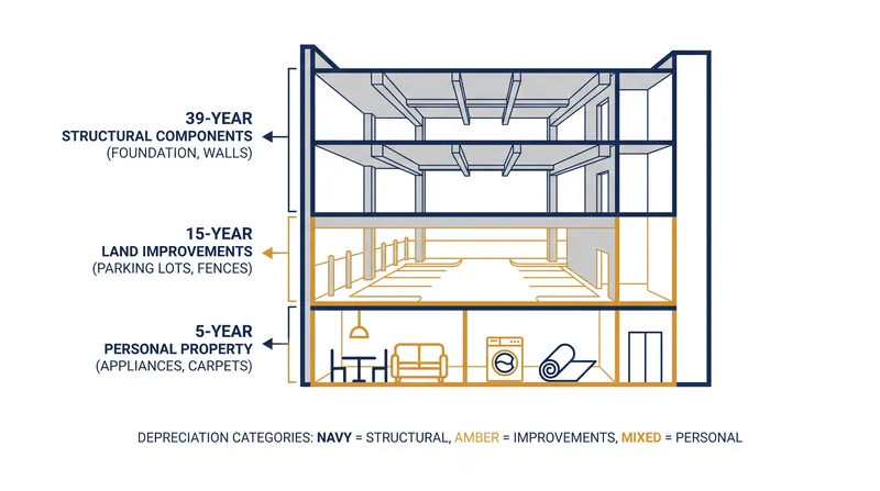 Cost segregation reclassifies assets into shorter depreciation schedules.