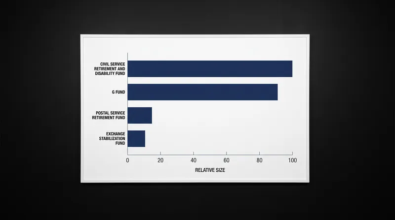 The G Fund and civil service retirement accounts provide the vast majority of the Treasury's borrowing headroom.