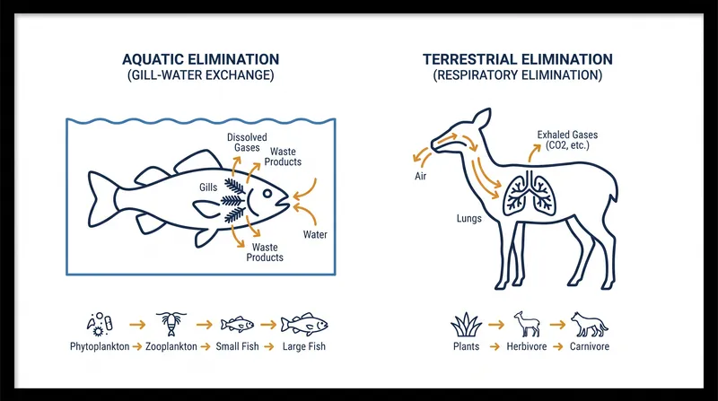 Air-breathing predators require different predictive models than aquatic species due to respiratory elimination constraints.