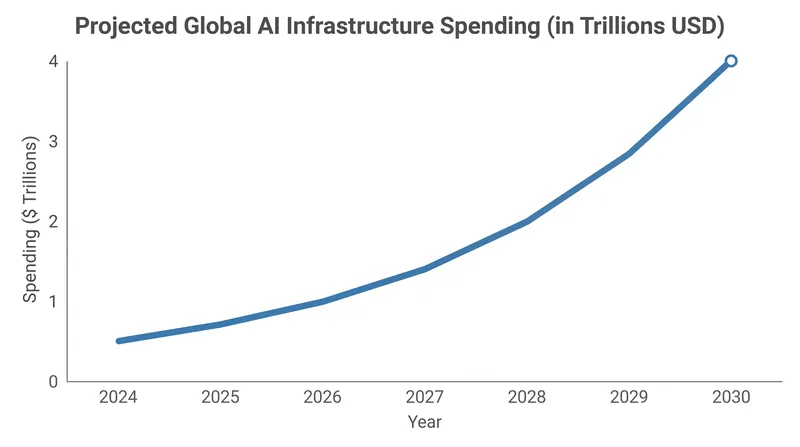 Nvidia projects the global AI infrastructure market will reach up to $4 trillion by the end of the decade.