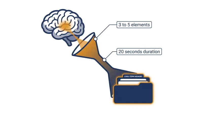Human working memory can only process 3 to 5 novel elements simultaneously before information is lost.