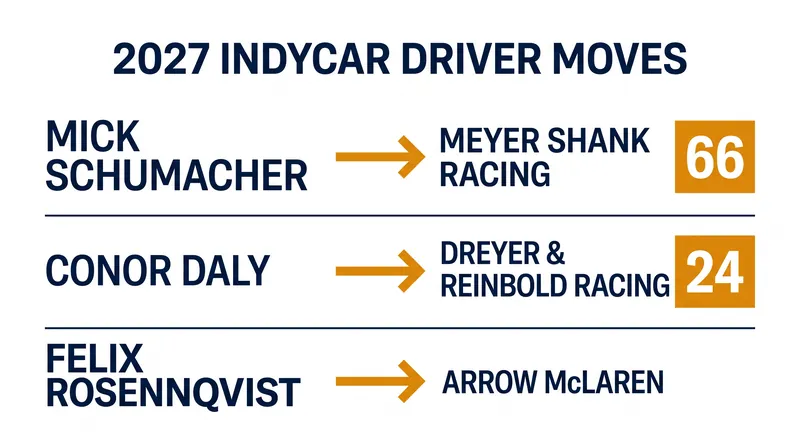 Key driver transactions shaping the 2027 IndyCar grid.