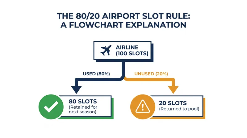 Airlines must utilize at least 80 percent of their allocated slots to maintain grandfather rights for the following season.