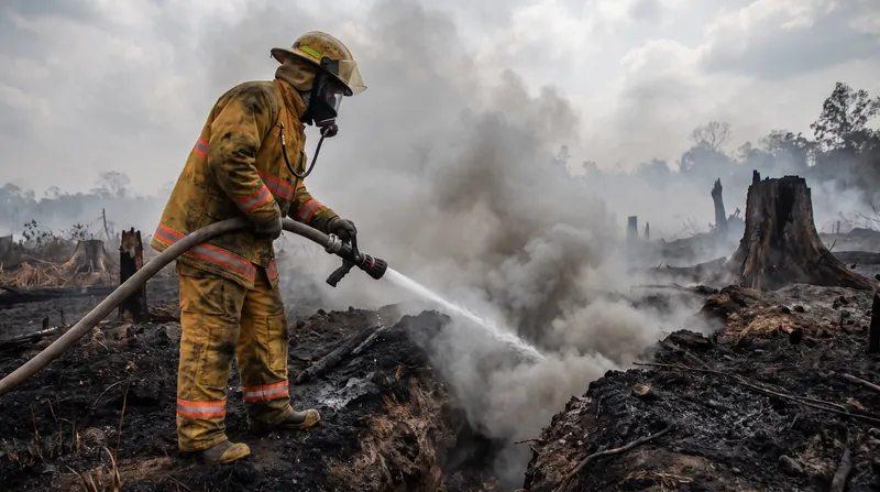 Peatland fires can smolder underground for weeks, making them exceptionally difficult to extinguish.