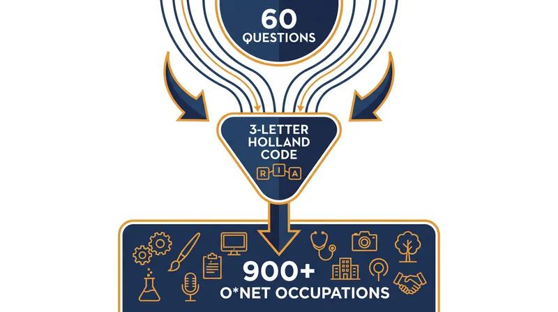 The O*NET Interest Profiler translates a 60-question assessment into a personalized code that maps to over 900 specific careers.