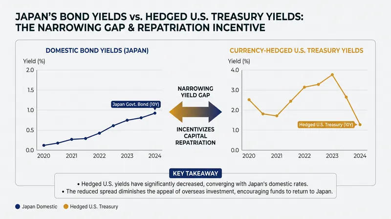 Rising domestic yields are making Japanese government bonds increasingly competitive with foreign assets.
