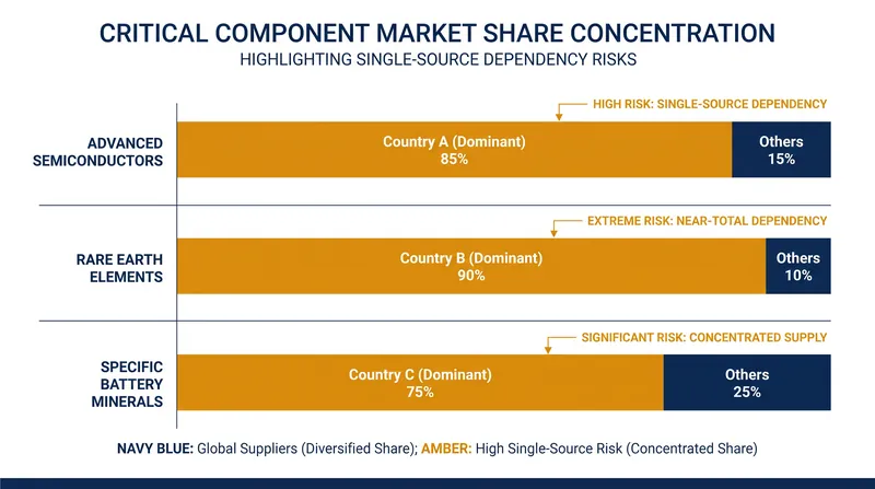 Over-reliance on a single dominant supplier limits flexibility and increases concentration risk.
