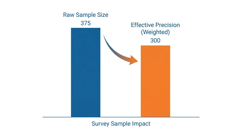 The design effect penalty: weighting data reduces the overall statistical efficiency of a poll.