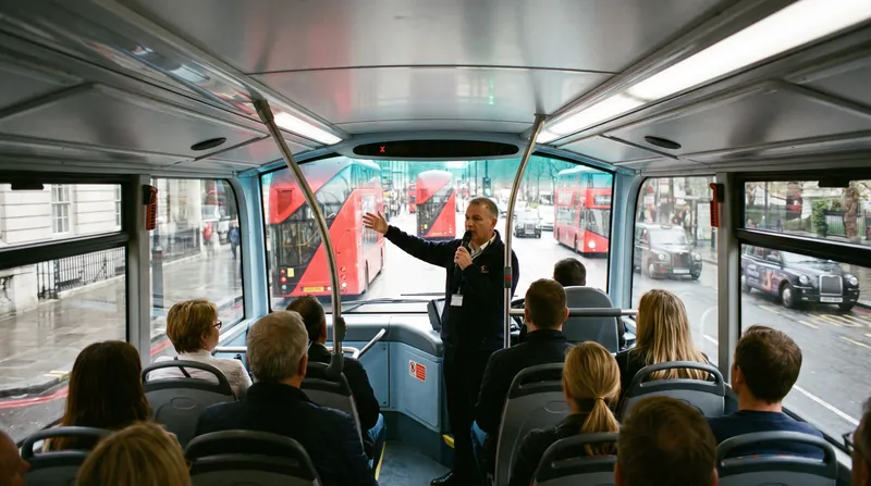 The moving coach examination requires candidates to deliver flawless commentary while adapting to live London traffic.