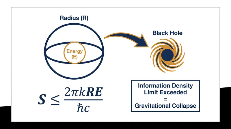 The mathematical relationship between physical space, mass-energy, and maximum information capacity.