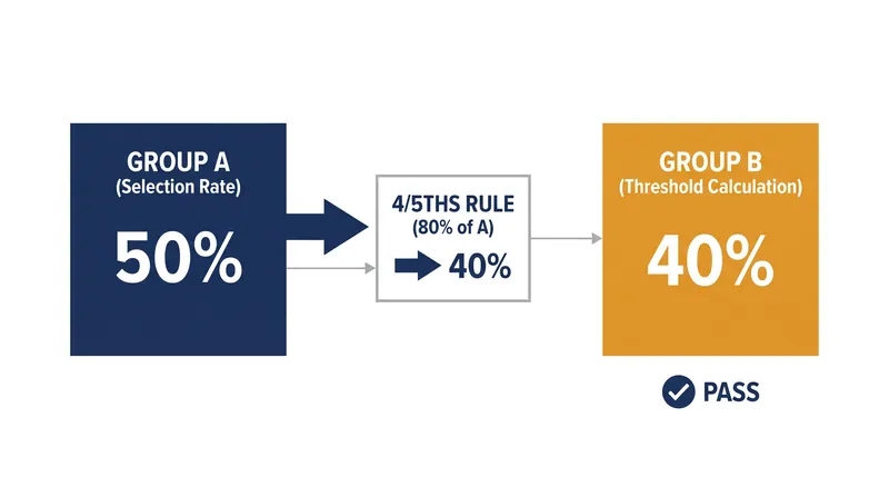 How the 80% threshold is calculated against the highest-performing demographic group.